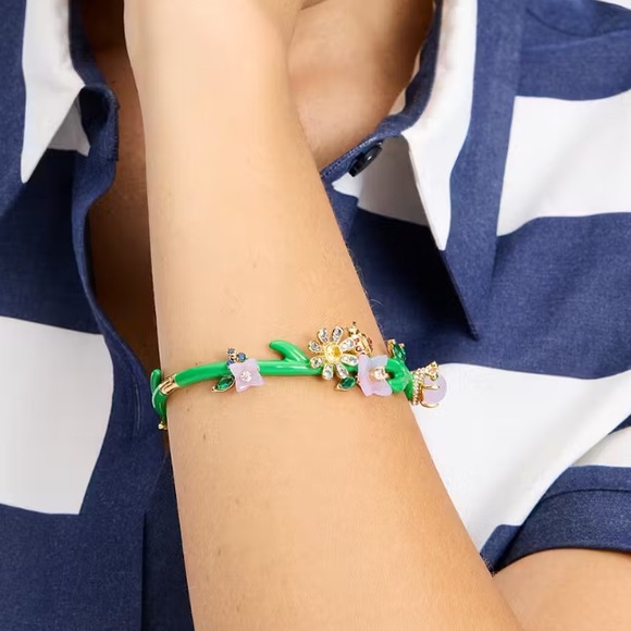 $168 Kate Spade Garden Friends Hinged Bangle - Picture 3 of 7